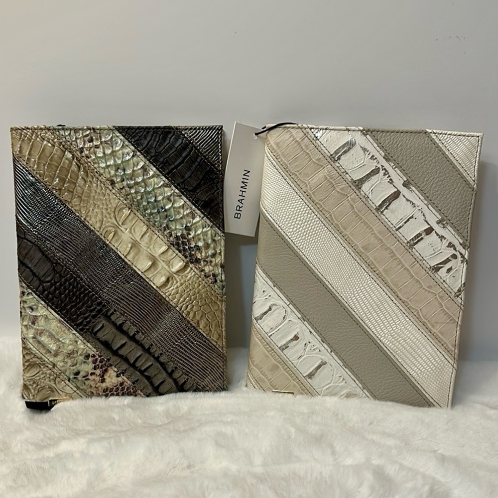 Brahmin 2 Journals set Ivory flashback and Anthracite flashback